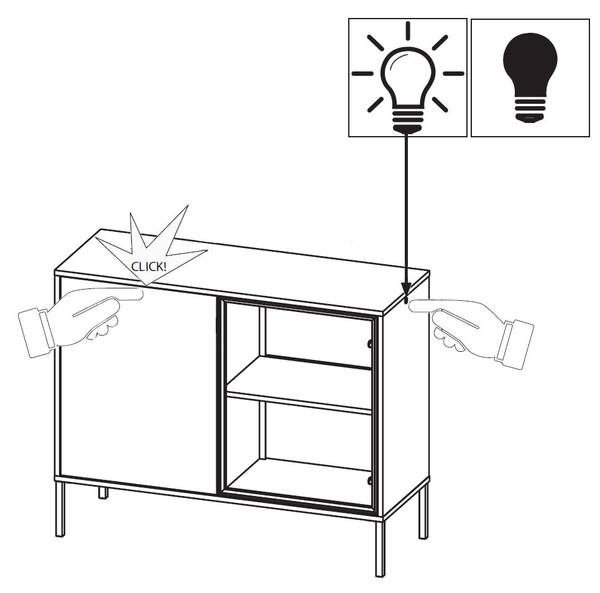 Sideboard BARNEE Schwarz - Braun - Eiche Dekor