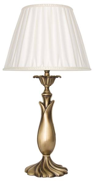 Tischlampe GINEVRA Braun - Weiß - Metall - Textil - 25 x 50 x 25 cm