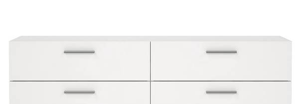 Ladekast Pepe wit - deels massief hout - 140 x 82 x 40 cm