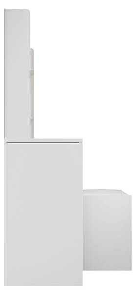 Schminktisch Malia und Hocker Melly Weiß - Holzwerkstoff - 107 x 140 x 40 cm