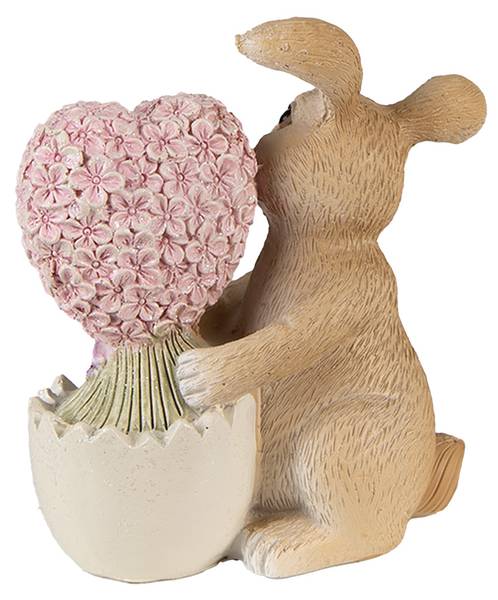 Figur Kaninchen DekoEaster-Vincent Braun - Kunststoff - 6 x 12 x 11 cm