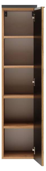 Midischrank JAKARTA Schwarz - Braun - Holzwerkstoff - 30 x 130 x 35 cm