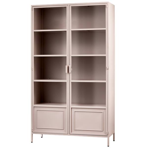 Vitrine Ronja Rose foncé - Fer - Acier - 110 x 189 x 43 cm