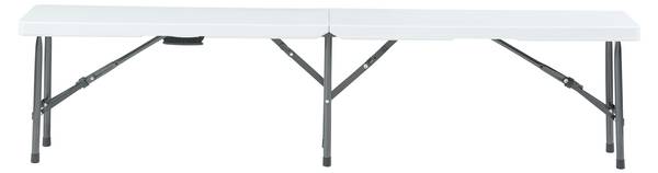 Klappbank Ljusnarsberg 2er Set Weiß - Metall - Kunststoff - 180 x 43 x 25 cm