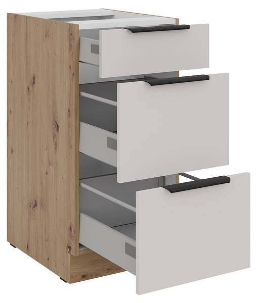 Unterschrank Solea 40D3SBB Braun - Holzwerkstoff - 40 x 82 x 52 cm