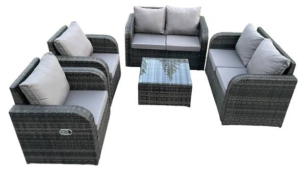 Gartengarnitur C(5er-Set) Grau - Webstoff - 124 x 79 x 67 cm