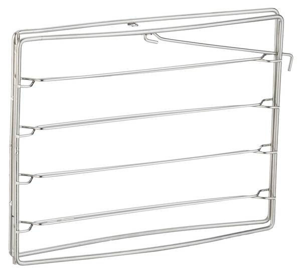 Loch Pizzablech 4er Set mit Gestell Grau - Silber - Stahl - 35 x 21 x 33 cm