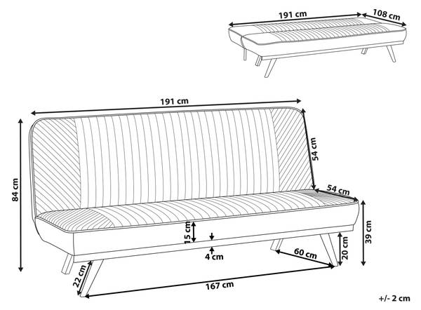 Schlafsofa KALFAFEL Braun - Grau