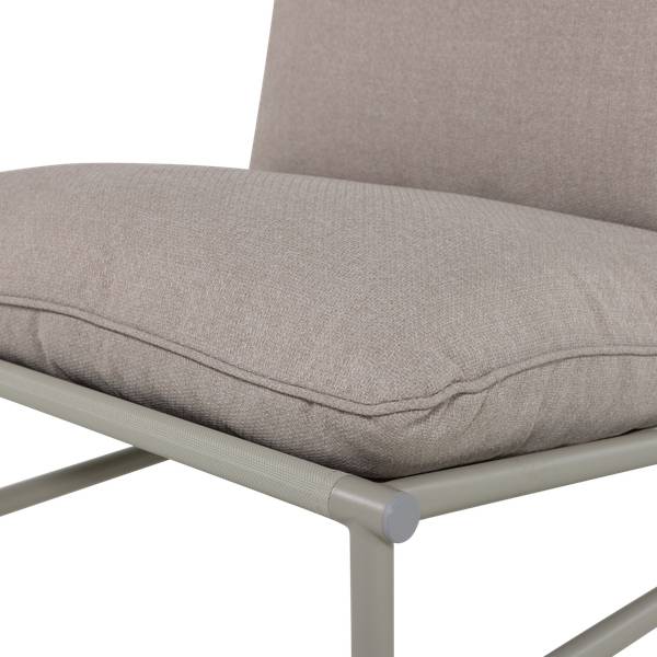 Fauteuil de jardin ELVO Gris - Tissu structuré - Microfibre - Polypropylène - 82 x 75 x 75 cm