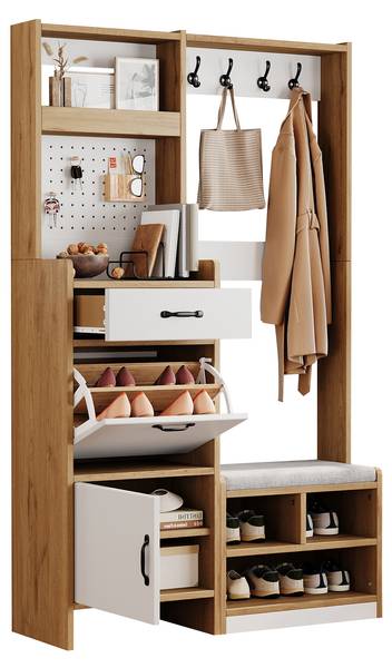 Garderobenset BAZoom457 Ⅳ Braun - Holzwerkstoff - 180 x 109 cm