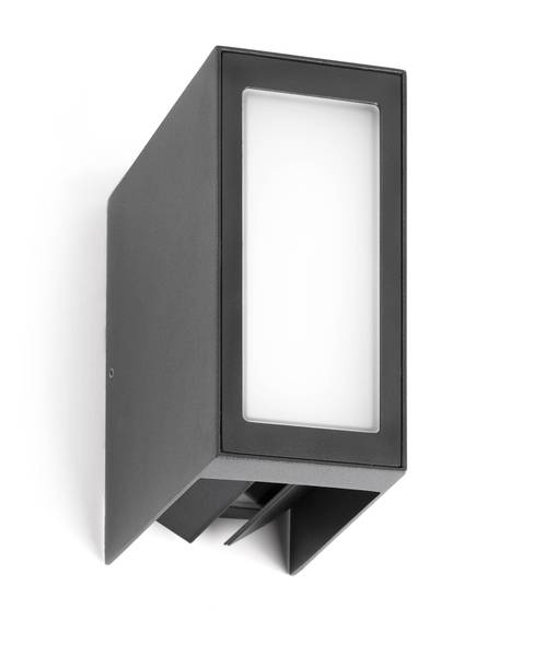 Log Applique murale d'extérieur Gris - Matière plastique - 9 x 17 x 13 cm
