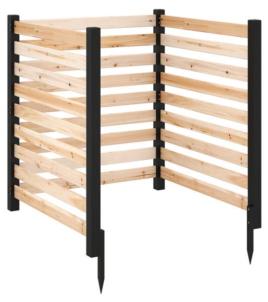 Gartenzaun ZB35497 3-tlg. Braun - Massivholz - 98 x 107 x 98 cm