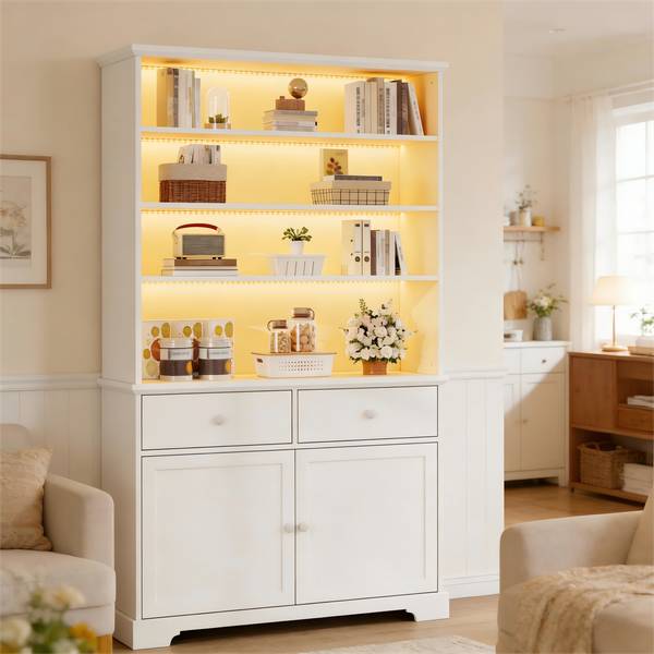 Armoire Haute Ourea Ⅲ Blanc - Bois manufacturé - 38 x 170 x 100 cm