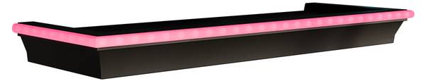 Wandregal Wrotyn mit rosa LED Schwarz - Pink - Kunststoff - 46 x 5 x 16 cm