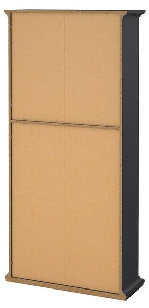 Boekenkast Venetië grijs - deels massief hout - 97 x 201 x 37 cm