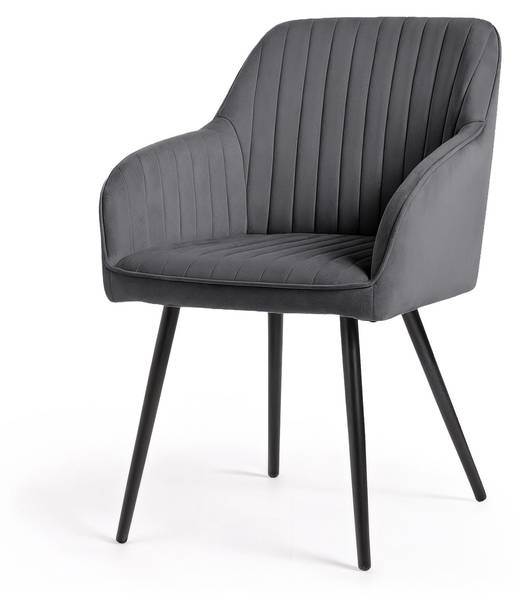 Esszimmerstuhl FLORENCE 4er-Set Schwarz - Graphit