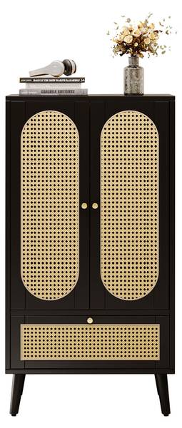 Highboard O3163 Schwarz - Holzwerkstoff - 60 x 111 x 40 cm