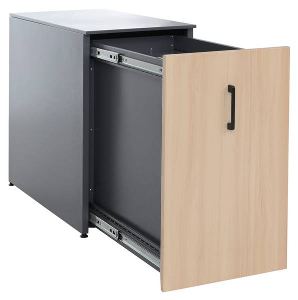 Aktenschrank Q27 Beige - Braun - Dunkelgrau - Grau