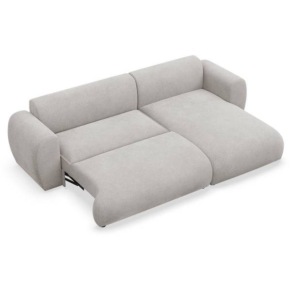 Hoekbank EMIA lichtgrijs - hoek vooraanzicht rechts - ottomane vooraanzicht rechts