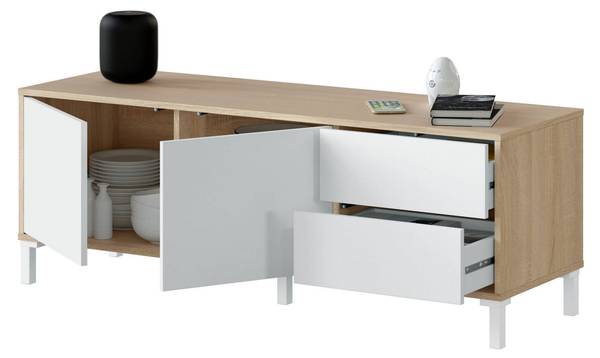 Fernsehschrank Alva Braun - Holzwerkstoff - 130 x 47 x 41 cm