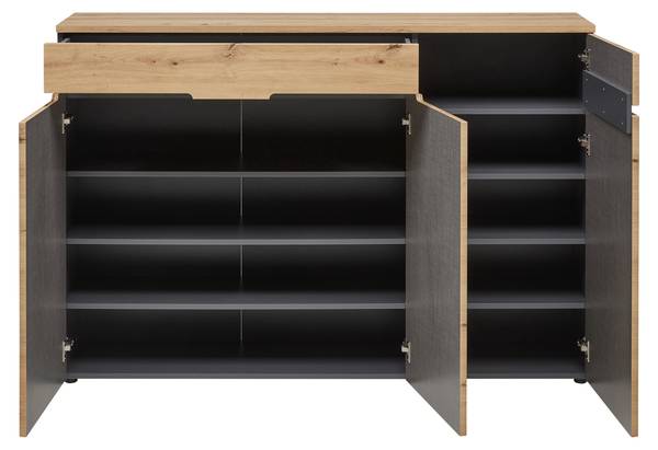 Sideboard MEMPHIS Braun - Grau - Holzwerkstoff - 150 x 107 x 38 cm
