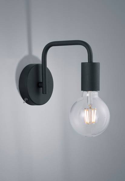 Wandlampe mit Schalter Metall Schwarz Schwarz - Metall - 10 x 15 x 20 cm