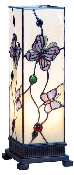 Tiffany Tischlampe Marie Weiß - Glas - 12 x 35 x 12 cm