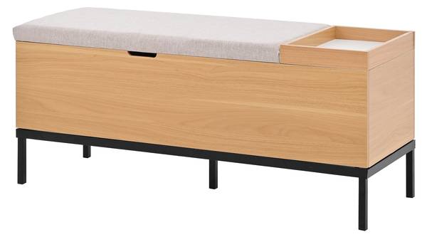 Schoenenbank NaturWoody bruin - plaatmateriaal op houtbasis - 40 x 50 x 115 cm