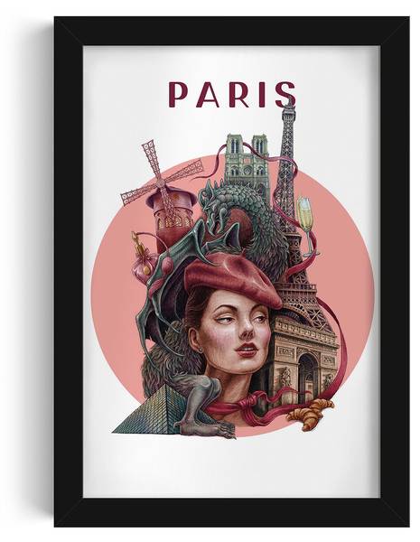 Bild Paris Eiffelturm Schwarz - 20 x 30 cm