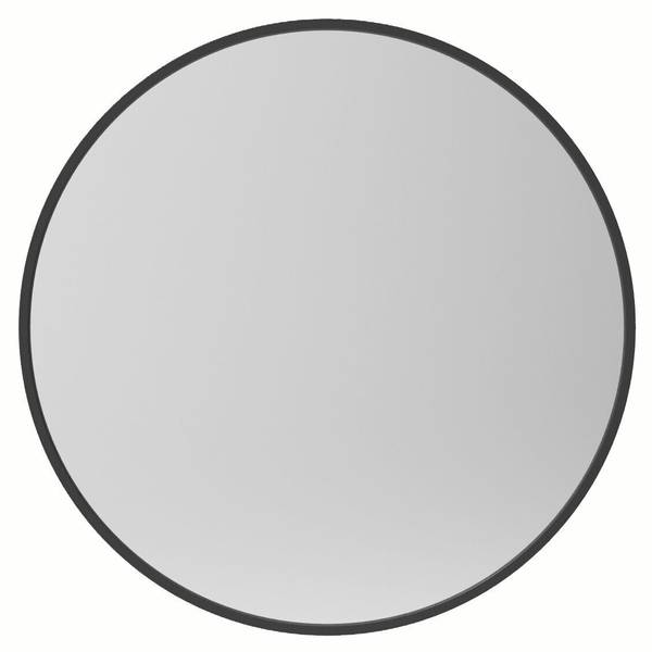 Rund Spiegel Schwarz Rahmen Wandspiegel Schwarz - Glas - 60 x 60 x 4 cm