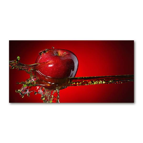 Glasbild Apfel Wasser Küche 140 x 70 cm