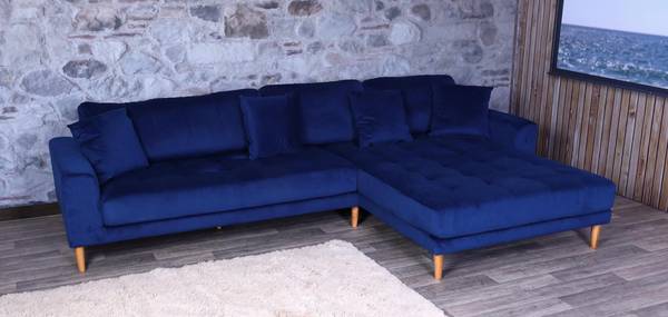 Ecksofa J54 Blau - Textil - 295 x 76 x 178 cm