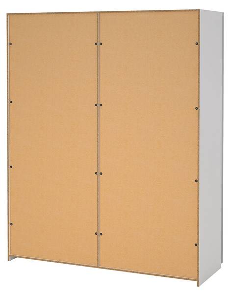 Kledingkast Bergamo wit - plaatmateriaal op houtbasis - textiel - 179 x 221 x 67 cm