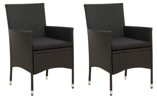 Buitenstoel 3011701-1 Set van 2 zwart - polyester - staal - 60 x 88 x 61 cm