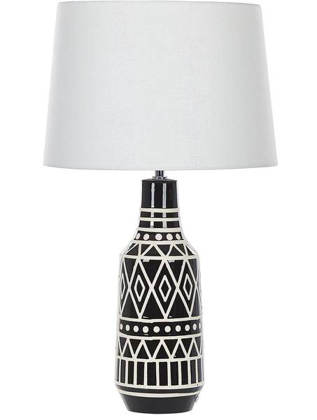 Tischlampen SHEBELLE Beige - Schwarz - Weiß - Keramik - 38 x 68 x 38 cm
