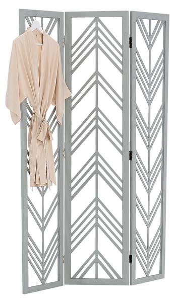 Paravent 2904 Gris - En partie en bois massif - 120 x 170 x 2 cm