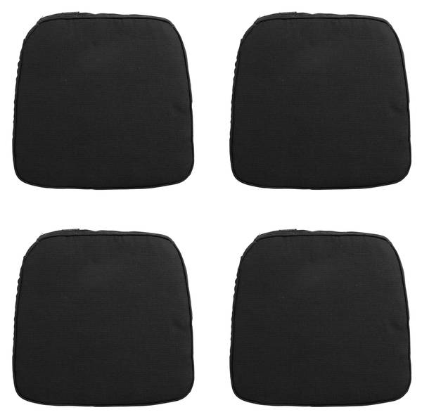 Sitzpolster Rippe 4er-Set Schwarz