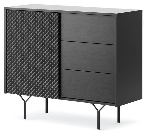 Kommode RAVEN Schwarz - Holzwerkstoff - 97 x 83 x 38 cm