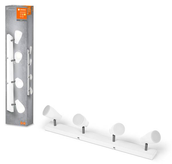 Deckenanbau-Leuchte mit flexiblen Spots Weiß