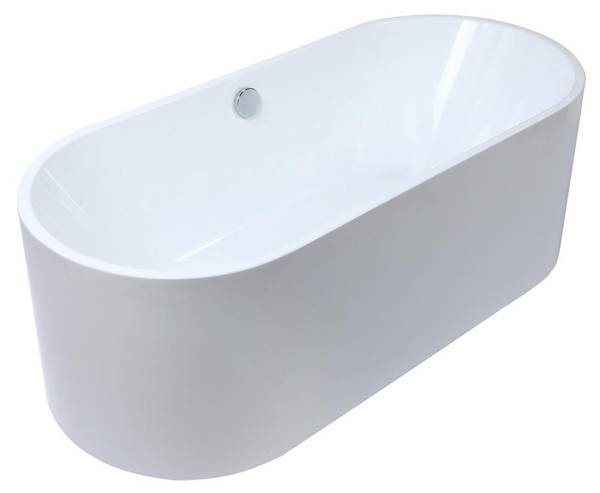 Freistehende Badewanne KATOUCHA Weiß - Naturfaser - 75 x 58 x 170 cm