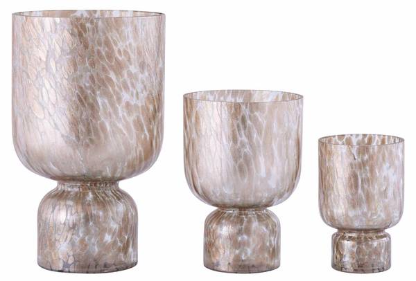 Teelichthalter Rishi Pink - Glas - 18 x 30 x 18 cm