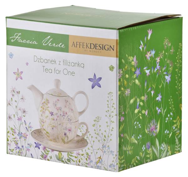 Tasse mit Kanne FACCIA Weiß - Fine Bone China - Porzellan - 17 x 22 x 22 cm