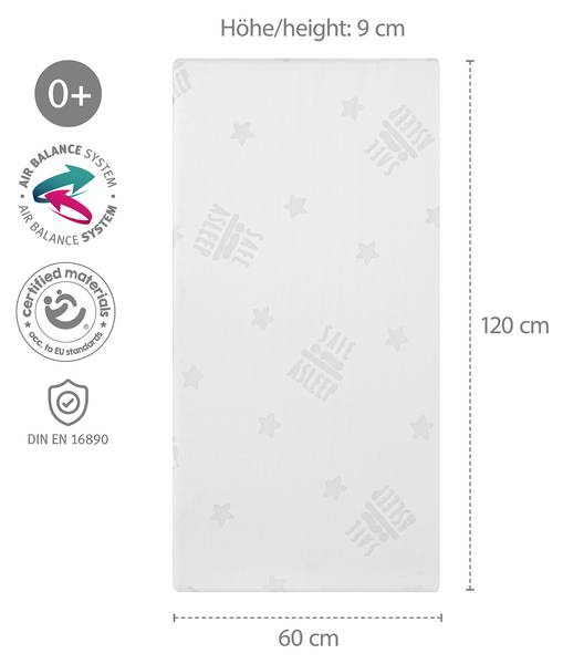 Babybettmatratze Air Balance Easy Grau - 60 x 120 cm
