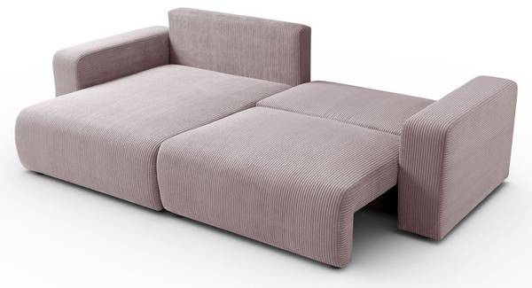 Hoekbank OPERA roze - polyester - 247 x 83 x 143 cm