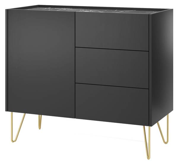 Sideboard HARMON KSZ97 Schwarz - Holzwerkstoff - 97 x 83 x 37 cm