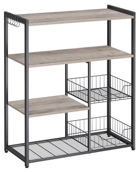 Etagère de cuisine Vienne Noir - Bois manufacturé - 80 x 95 x 35 cm