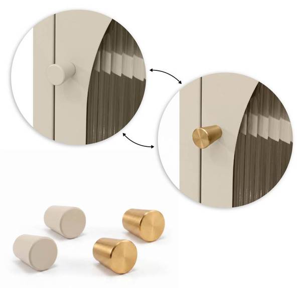 Nachttisch ELIN 2er-Set Beige - Stahl - 50 x 60 x 40 cm