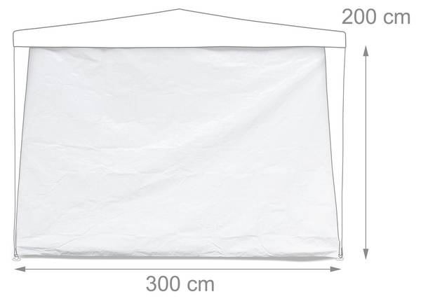 Lot de 3 parois latérales pour tonnelle Blanc - Matière plastique - 300 x 200 x 1 cm