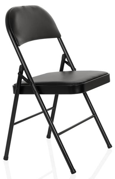 Klappstuhl TUDELA H Schwarz - Flachgewebe - Kunstleder - 46 x 78 x 45 cm