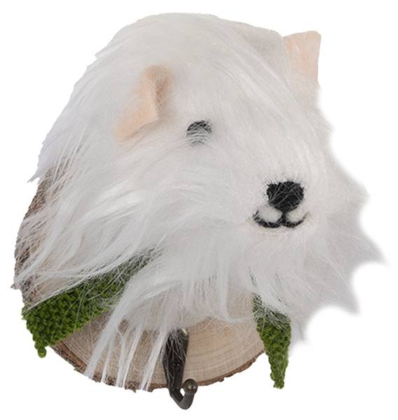 Wandhaken Hund Van Weiß - Textil - 15 x 14 x 11 cm